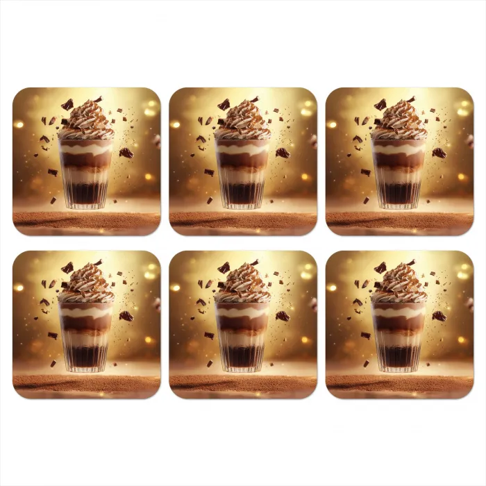 Dessert - Chocolade - Zoet - Eten onderzetter kurk middel -3d