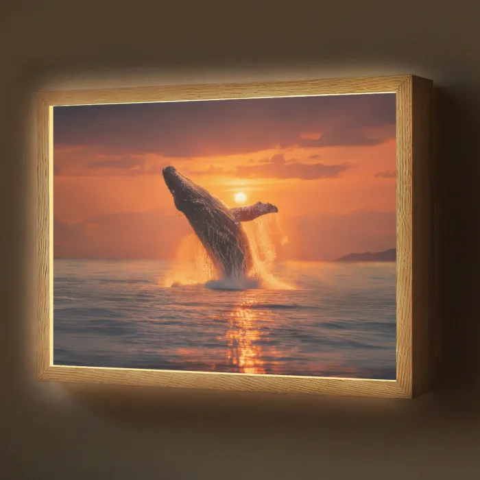 Walvis - Zon - Zee Light Box met batterij (Wandlamp) middel -z3d_website