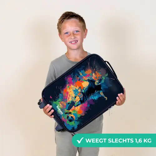 Neon - Voetballer - Kleurrijk Kinderkoffer - Zwart klein -sfeer4_NL