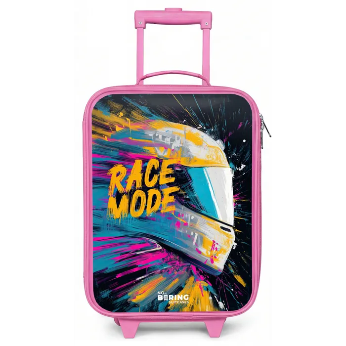 Racehelm - Verfspatten - Penseelstreken - Race mode Kinderkoffer - Roze klein -zz3dotto