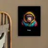 Aap met kleurrijk vest canvas 2cm klein -sfeer3