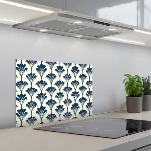 Klassiek - Motief - Blauw keuken achterwand spatscherm klein 900 -3d_schuin