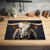 Stier - Kleurrijk - Hoorns Inductie beschermer vinyl 3mm klein -sfeer5