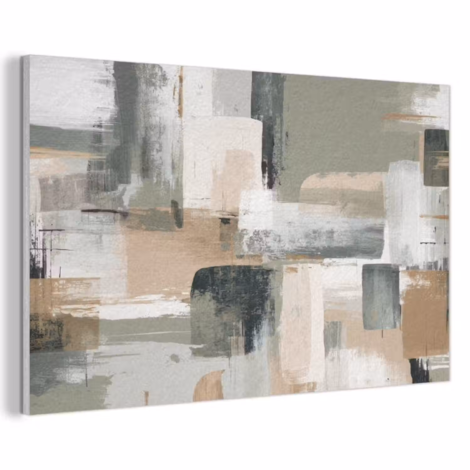 Akoestisch schilderij - Penseelstreken - Abstract - Aardetinten