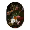 Vaas met bloemen - Schilderij van Rachel Ruysch Wandcirkel Ovaal Forex klein -3d