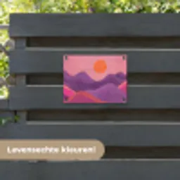 Zon - Heuvels - Paars - Abstract tuinposter los doek klein -sfeer3