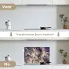 Goud - Paars - Marmer keuken achterwand spatscherm klein -voor_na_NL