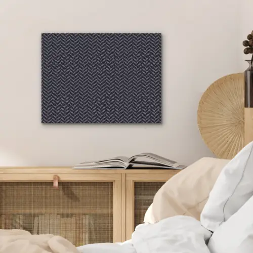 Plaid - Patroon - Visgraad - Blauw PET vilt klein 837 -sfeer3