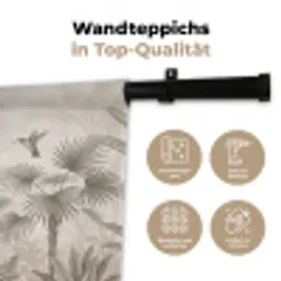 Jungle - Banenboom - Kolibrie - Beige Wandkleed katoen klein -tsfeer2_DE