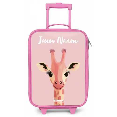 Giraffe - Wimpers - Minimalistisch - Roze Kinderkoffer - Roze klein -zz3dotto
