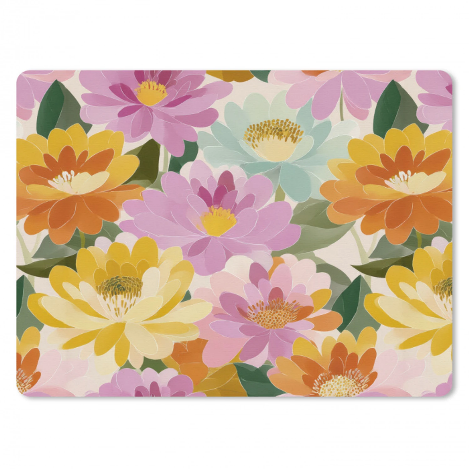Lelies - Aquarel - Pastel muismat rubber klein 262 -3d