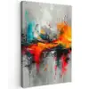 Moderne kunst - Oranje - Grijs - Abstract canvas 2cm klein -z3d