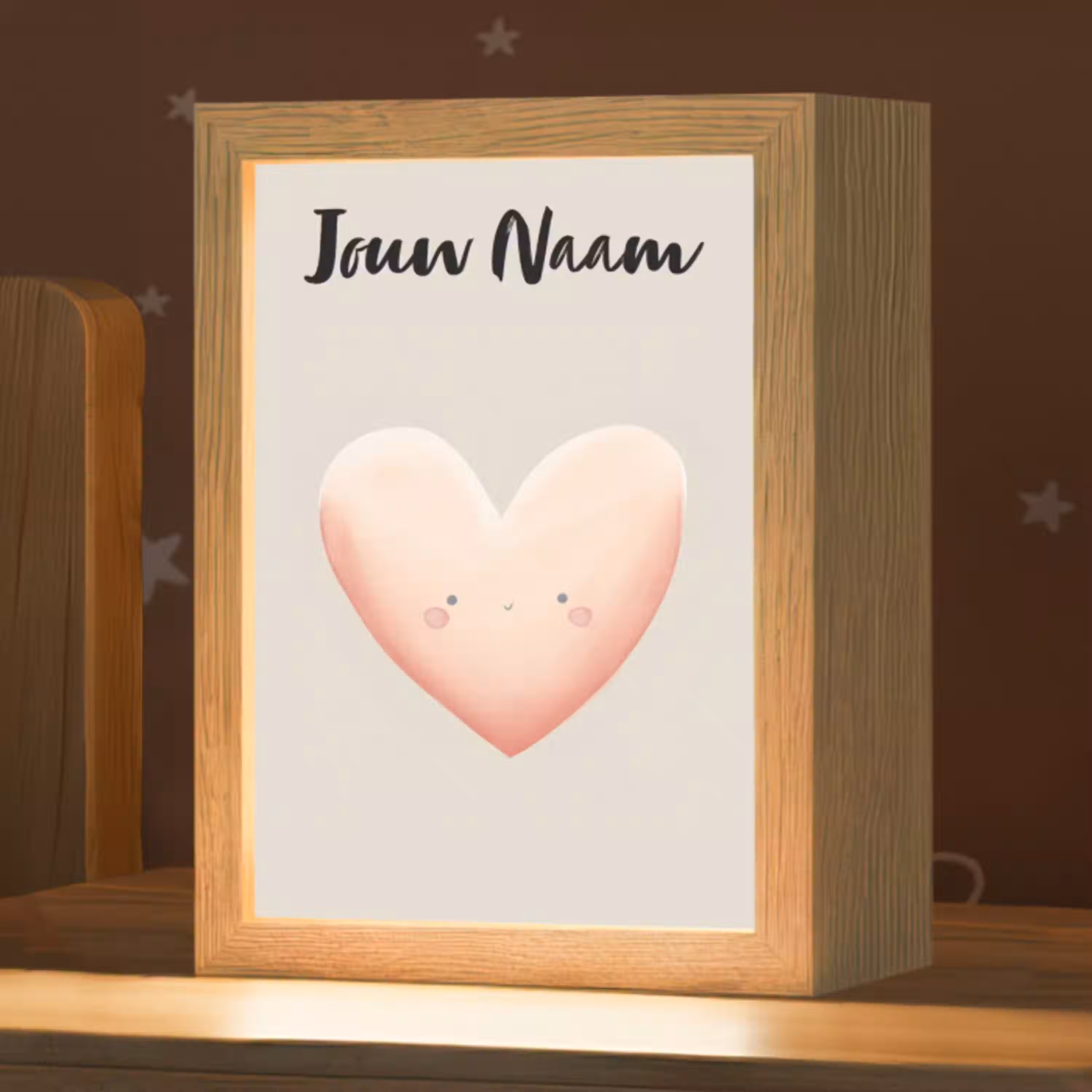 Roze - Hart - Gezichtje - Blosjes Light Box met kabel (Kinderlampje) klein -zzz_3d_website