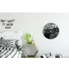 Schotse hooglander - Kalf - Zwart - Wit Wandcirkel aluminium klein -kinderkamer