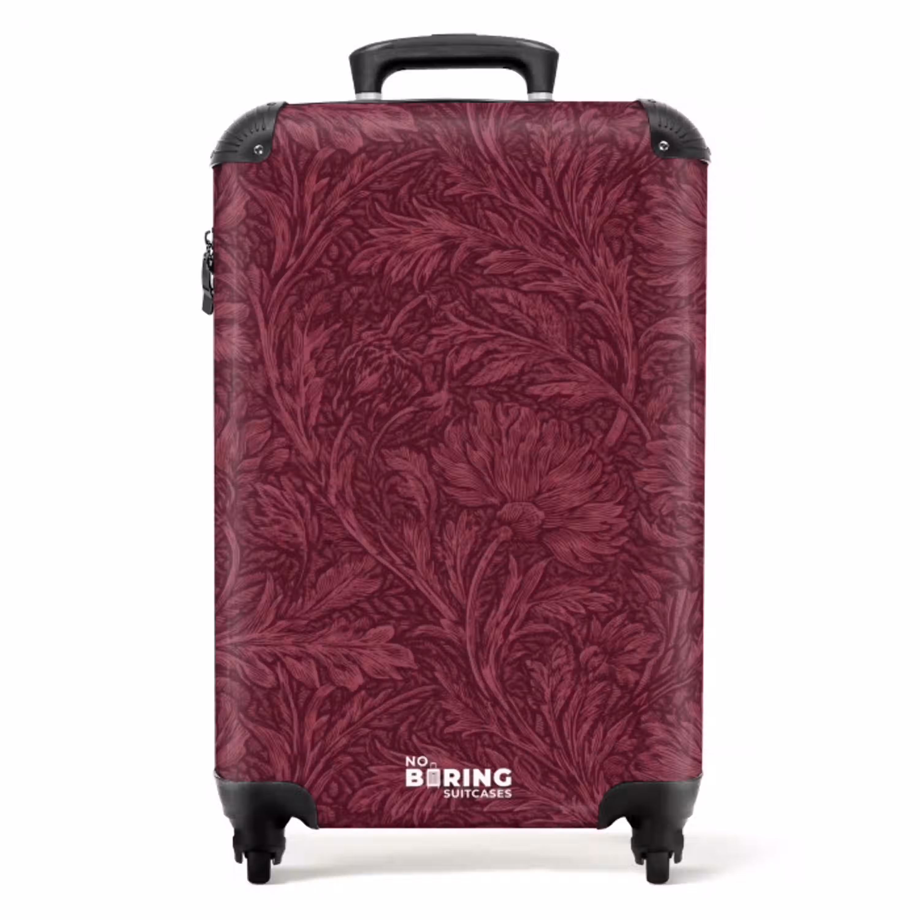 Bladeren - Patroon - Paars NBS - Handbagage koffer - Volwassenen Unisex middel -productfoto_recht