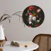 Stilleven met bloemen in een glazen vaas - Schilderij van Jan Davidsz. de Heem Wandcirkel behangsticker klein -sfeer3