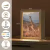 Giraffen - Hoog gras - Acaciabomen Light Box met kabel (Tafellamp) klein -USP_NL