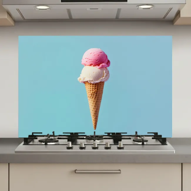 Bolletjes - Schepijs - Hoorntje - Blauw keuken achterwand spatscherm klein -3d_website