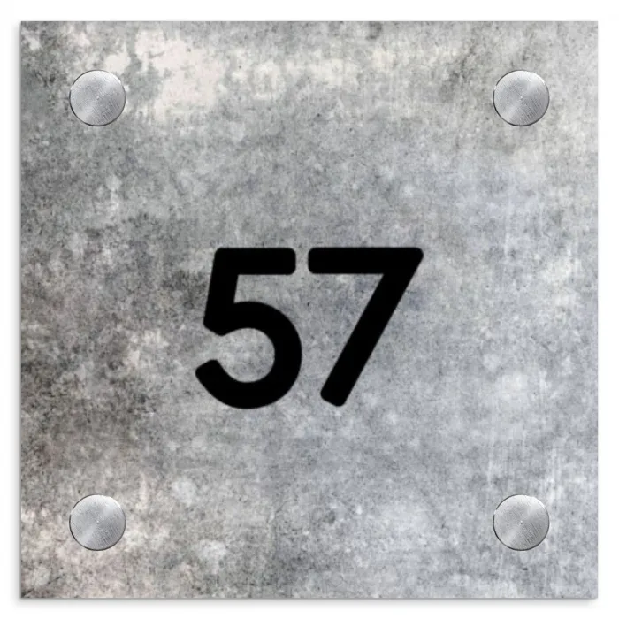Beton - Traditioneel Naambord Vierkant klein -3d