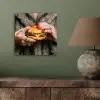 Vrouw - Hamburger - Bontjas aluminium wit klein -sfeer2