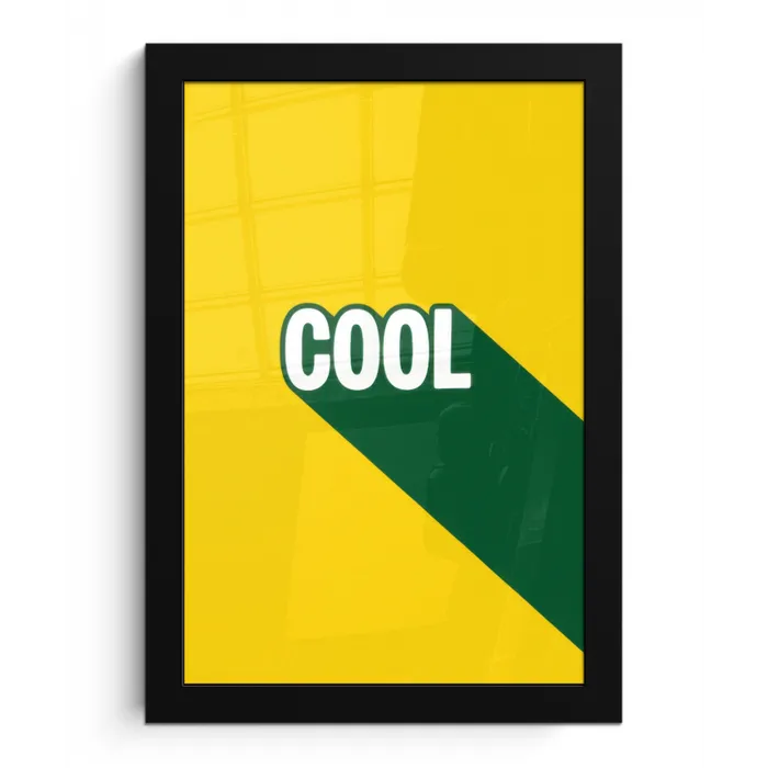 Cool - Geel - Groen fotolijst zwart zonder passe partout klein -3d