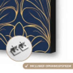 Deco - Waaier - Blauw Textielframe zwart klein 947 -USP_ophangsysteemNL