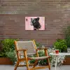 Zwart - Panter - Roze - Abstract Tuinposter op houten frame 2 cm dik klein -sfeer3
