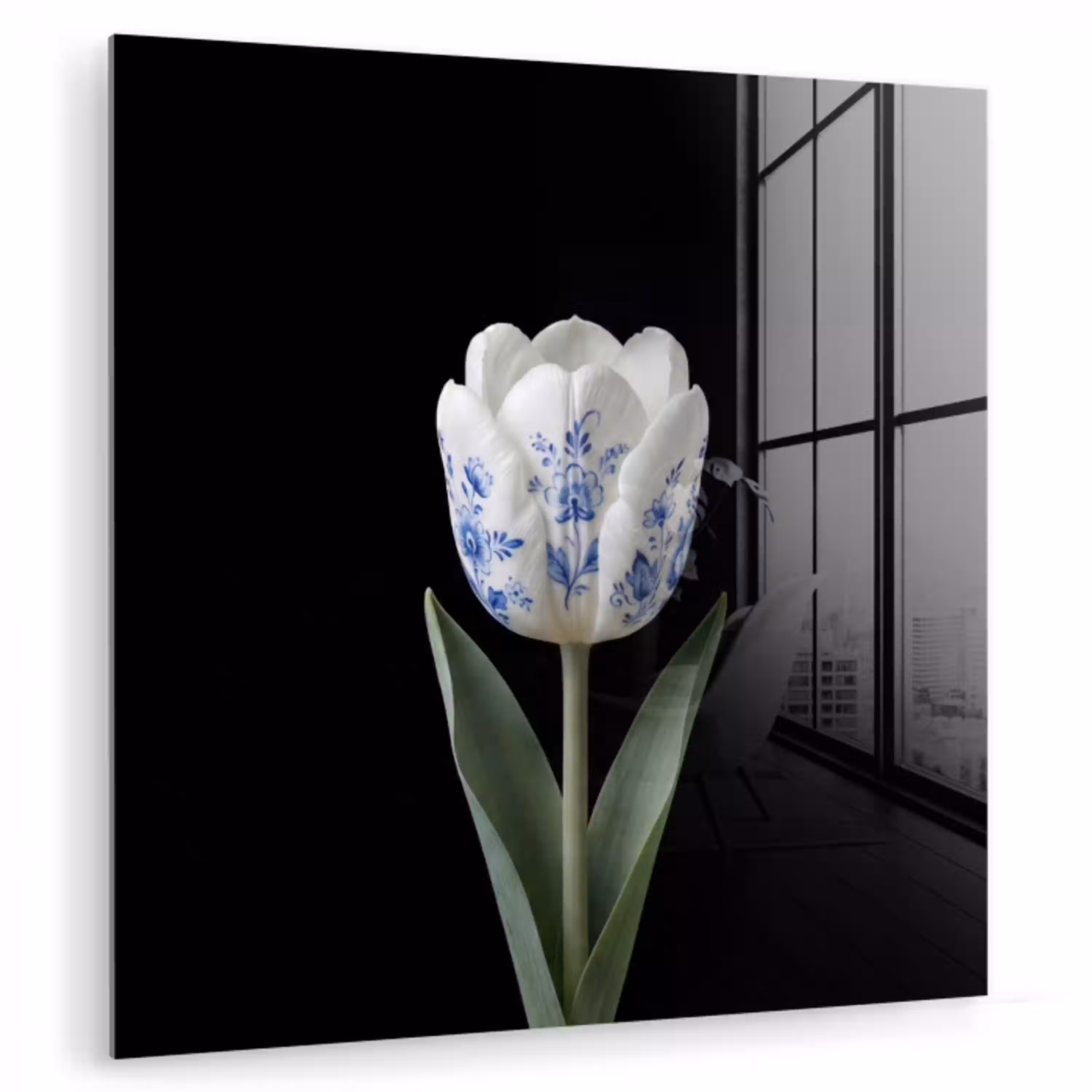 Tulp - Patroon - Blauw plexiglas 5mm klein -zzzproduct_nieuw