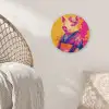 Varken - Bloemkroon - Kimono - Abstract Akoestische PET Vilt - Rond klein -sfeer4