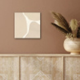 Abstract - Beige - Moderne kunst aluminium wit klein -sfeer4