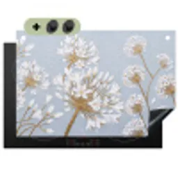 Illustratie - Bloemen - Blauw Inductie beschemer met haakjes klein -3d
