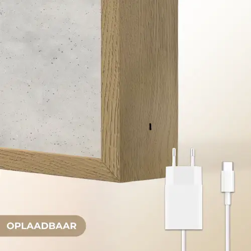 Grijs - Beton - Neutraal Light Box met batterij (Wandlamp) middel 907 -USP_websiteoplaadbaarNL