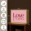 Love - Roze - Spiegeling Light Box met batterij (Wandlamp) middel -USP_websiteoverzichtNL