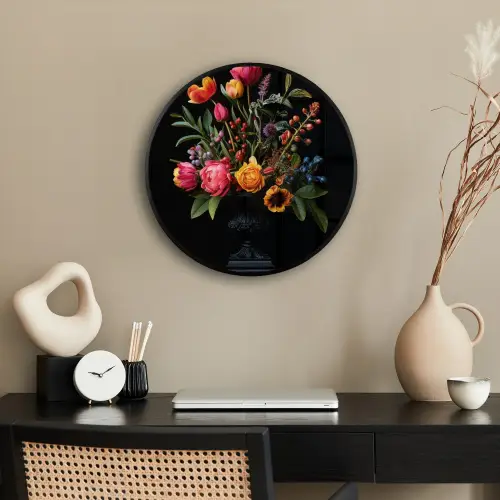 Tulpen - Bessen - Boeket - Vaas Fotolijst rond zonder passe partout klein -sfeer1
