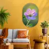 Bloem - Close up - Paars Wandcirkel Ovaal Glas middel -sfeer4