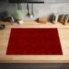 Rood - Vogel - Patroon Inductie beschermer vinyl 3mm klein 276 -sfeer5