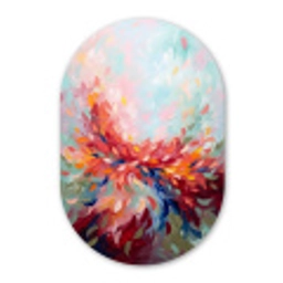 Bloemen - Abstract - Kunst - Modern Wandcirkel Ovaal Forex klein -3d
