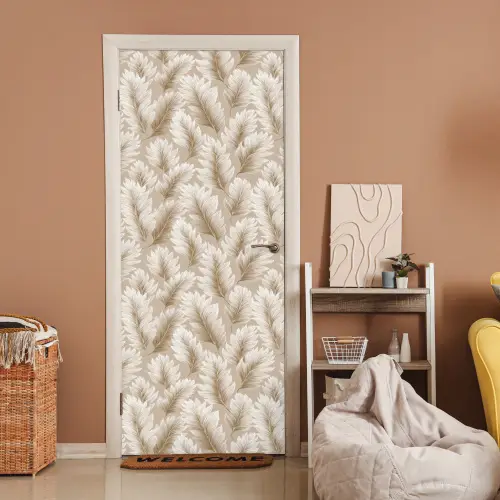 Botanisch - Patroon - Beige deurposter klein 289 -sfeer1