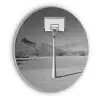 Basketbalpaal - Landschap - Zand - Wit Akoestische PET Vilt - Rond klein -3d