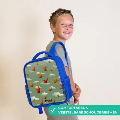 Patroon - Dino - Pterosaurussen Kinderrugzak - Blauw middel -sfeer3_NL