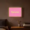 Roze - Groene Bonjour - art-deco Light Box met batterij (Wandlamp) middel -sfeer4