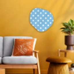 Polka - Dots - Blauw Wandcirkel Organisch Forex 3mm klein 629 -sfeer4