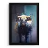 Stier - Zwart - Abstract - Horens fotolijst zwart zonder passe partout klein -3d