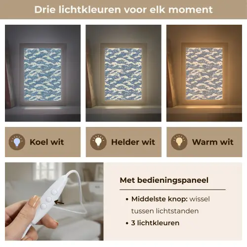 Golven - Klassiek - Blauw Light Box met kabel (Tafellamp) klein 925 -USP_lichtkleurNL