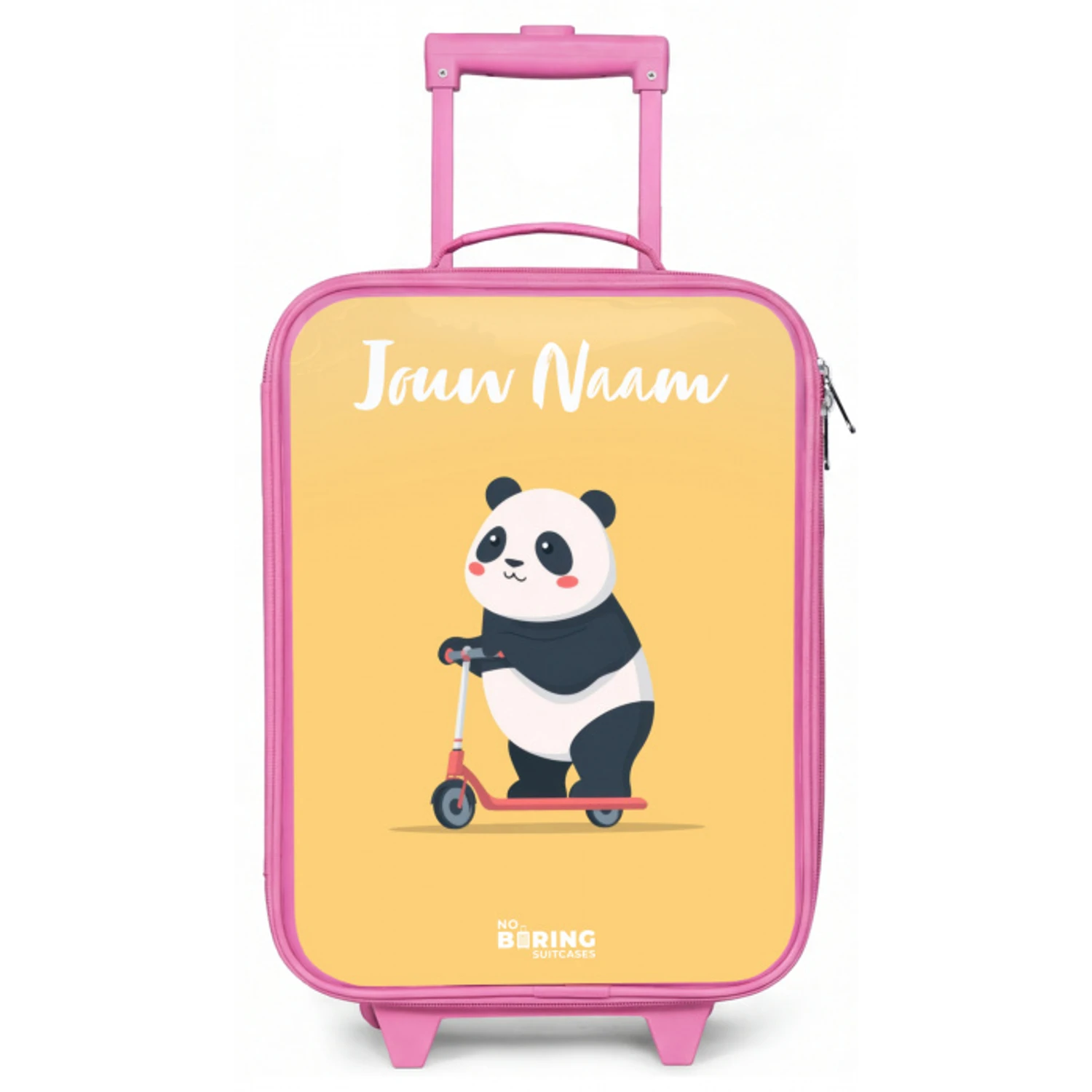 Panda - Step - Geel Kinderkoffer - Roze klein -zz3dotto