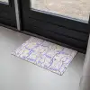 Gezicht - Blauw - Lijnen - Beige Deurmat klein 898 -sfeer2