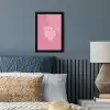 Frambozen - Steel - Getekend - Roze fotolijst zwart zonder passe partout klein -sfeer3
