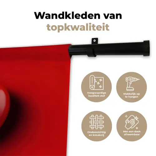 Tomaat - Rood - Hart Wandkleed katoen klein -sfeer2