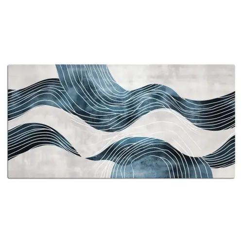 Lijnen - Golven - Abstract - Blauw Muismat XXL klein -3d_leeg