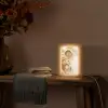 Granen - Hout - Kom - Beige Light Box met kabel (Tafellamp) klein -sfeer4